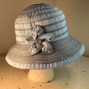 Sun N’ Sand Headwear Blue Floral Cloche Hat